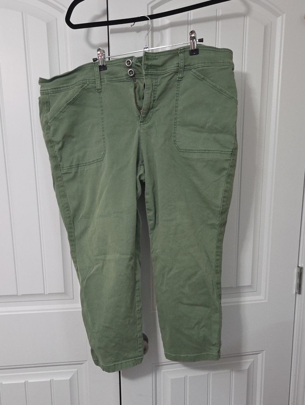 torrid Olive Green Cropped Utility Jeans